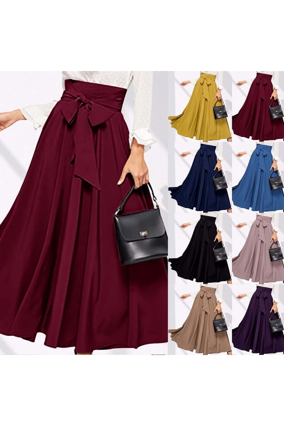 Winter Skirts for Women,Skirts for Women Trendy,Dresses for Women Fashion Winter Warm Color Pocket Long Dress,Navy,XL