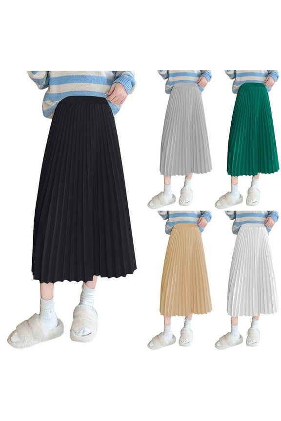 Winter Skirts for Women,Skirts for Women Trendy,Dresses for Women Pocket Solid Casual Dress,Silver,L