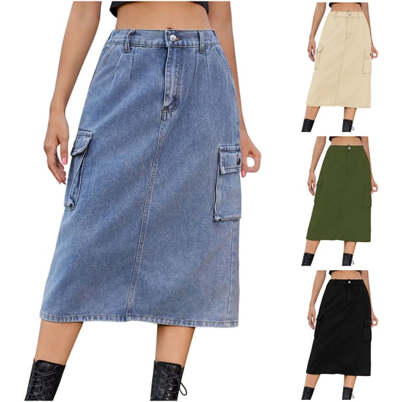 Antinious Winter Skirts for Women,Skirts for Women Trendy,Dresses for Women Solid Lace Splicing Dresses,Khaki,XL