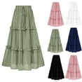 thumbnail image 1 of Antinious Winter Skirts for Women,Skirts for Women Trendy,Fashion Women Solid High Waisted Midi Skirt A-Line Elastic Waist Skirts,Black,L, 1 of 3