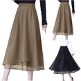 thumbnail image 1 of Antinious Women Solid Elastic Waist Ankle Length Versatile Plus Size Skirts, 1 of 5