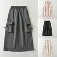 thumbnail image 1 of Antinious Winter Skirts for Women,Skirts for Women Trendy,Full Length Skirt With Split Deerskin Warm Skirt With High Waist And Buttocks,Khaki,S, 1 of 5