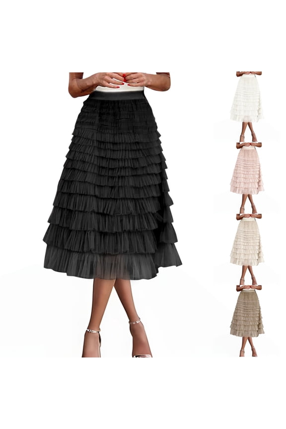 Winter Skirts for Women,Skirts for Women Trendy,Long Skirts for Women Solid Casual Knee Length Beach Dress with Pockets,Beige,XXL