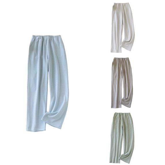 Antinious Women Loose Fleece Fall Winter Jogger Outer Pockets Elastic Waist Warm Pajama Full Length Pants