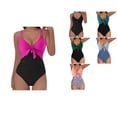 thumbnail image 1 of Antinious Women High Waist V-Neck Cutout Bikinis Set Comfortable Loose Outdoor Beach Swim Wear, 1 of 5