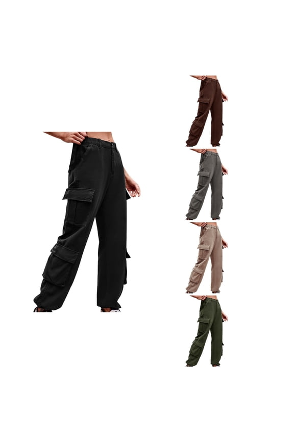 Women Jeans Solid Casual Cargo Denim Pants with Pockets,Winter Pants for Women,Jeans for Women,S,