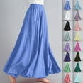 thumbnail image 1 of Antinious Women Plus Size Solid Elastic Waist Ankle Length Versatile Skirts, 1 of 5