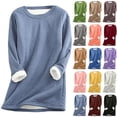 thumbnail image 1 of Antinious Women Plus Size Sweatshirt Fall Winter Pullover Warm Trendy Long Sleeve Crewneck Maxi Cut Fleece Lined Solid, 1 of 5