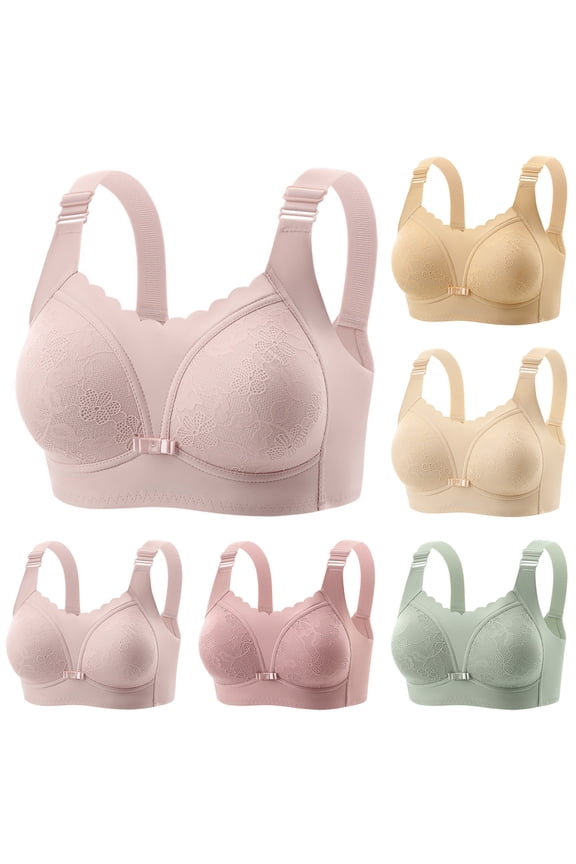Women Plus Size Wireless Bandeau Breathable Back Styling Comfortable Everyday Bras