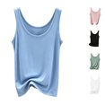 thumbnail image 1 of Antinious Women Round Neck Sleeveless Soft Solid Pajama Tank Tops Loungewear Soft Breathable, 1 of 5