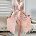 thumbnail image 1 of Antinious Women Sheer Mesh Robe Short Sleeve med Long Bathrobe with Belt,Holiday!Robes for Women,Women Pajamas Bathrobes,Pink,M, 1 of 5