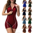 thumbnail image 1 of Antinious Women Short Sleeved Swim Shorts Conservative Zipper Surfing Diving One Piece Bikini Outfit, 1 of 5