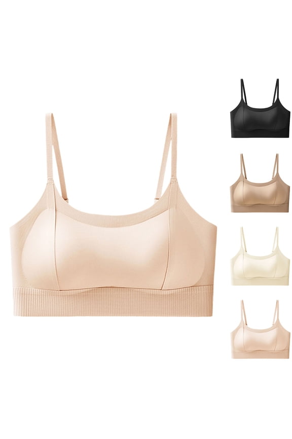 Women Solid Adjustable Shoulder Wireless Support Mild Relaxed Everyday Bras