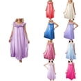 thumbnail image 1 of Antinious Women Solid Satin Sleeveless Slim Breathable Sleepshirts Summer Ice Silk Mid Calf Nightgown, 1 of 4