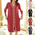 thumbnail image 1 of Antinious Women Solid Open Front Robe Mid-Length Soft Outerwear Loungewear with Belt,Robes for Women,Women Pajamas Bathrobes,Red,M, 1 of 5