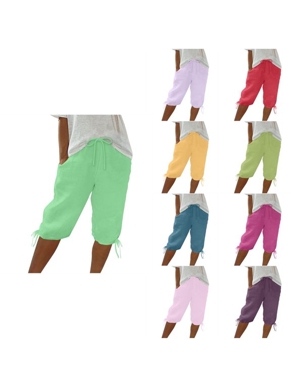 Women Solid Casual Breathable Soft Half Shorts Pants