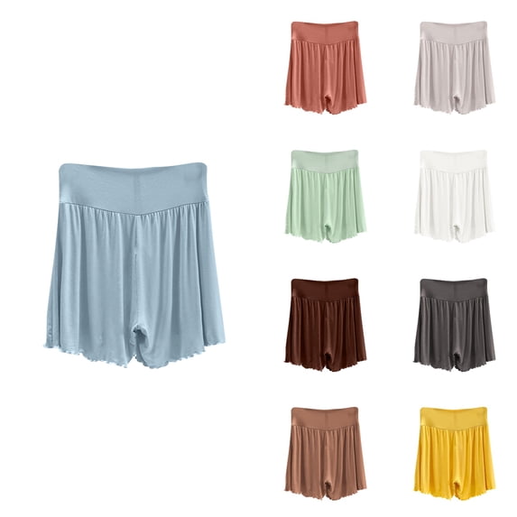 Antinious Women Solid High Waist Soft Breathable Summer Home Wear Sleep Shorts