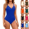thumbnail image 1 of Antinious Women Solid Padded Backless Modest Bikinis Set Soft Breathable Loose Outdoor Beach Swim Wear, 1 of 5