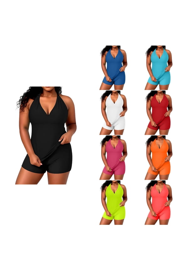 Women Solid Plus Size Cami Bikinis Set Lightweight Soft Relaxed Swim Beach Wear