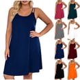 thumbnail image 1 of Antinious Women Solid Spaghetti Straps Loose Sleeveless Summer Long Length Sleepdress, 1 of 5