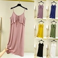 thumbnail image 1 of Antinious Women Solid Spaghetti Straps Sleeveless Tank Top Soft Short Style Loose Stylish Daily Nightgown, 1 of 3