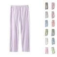 thumbnail image 1 of Antinious Women Solid Warm Thick Fall Winter Drawstring Loose Pajama Full Length Pants, 1 of 1