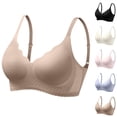 thumbnail image 1 of Antinious Women Solid Wireless Front Closure Support Breathable Soft Everyday Bras, 1 of 5