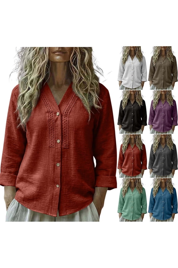 Women V-Neck Long Sleeve Solid Button Cutout Cardigan Business Casual Tops