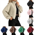 thumbnail image 1 of Antinious Women Casual Zip Jacket Collar Drawstring Pocket Solid Long Sleeve Comfy, 1 of 5