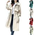 thumbnail image 1 of Antinious Ladies Trench Coat Winter Coats for Women Solid Long Sleeve Mid-Length Lightweight Casual Outerwear Coat,Women Sweater Coat,Womens Trench Coat,Green,XL, 1 of 4