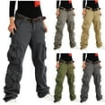 thumbnail image 1 of Antinious Womens Cargo Pants Solid Casual Sweatpants,Fall Winter Trousers Pants for Women,Travel Pants Women,S,, 1 of 5