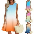 thumbnail image 1 of Antinious Womens Casual Dresses Print Crewneck Side Ruched Summer Flowy Lightweight Breathable, 1 of 5