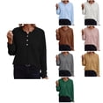 thumbnail image 1 of Antinious Womens Casual Sweatshirt Solid Long Sleeve Crewneck Hoodie Button Down Pullover Shirts,Winter Sweatshirt for Women,Going Out Tops for Women,Gray,M, 1 of 5