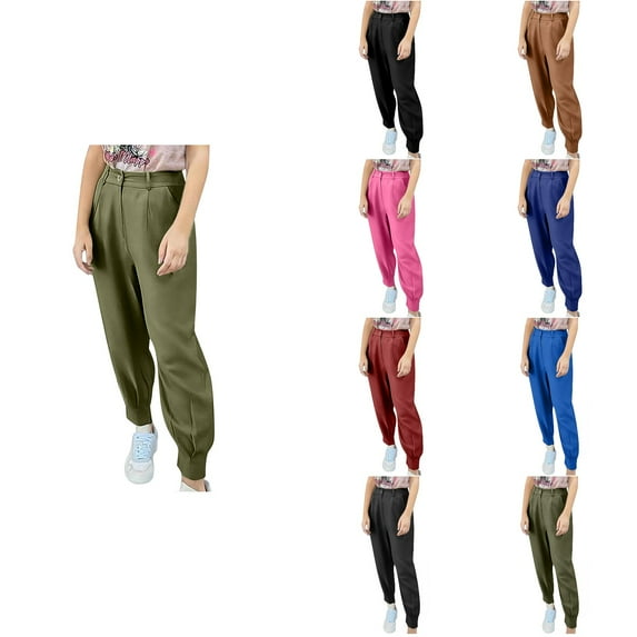 Antinious Womens Dress Pants Business Casual Trendy High Waisted Silm Work Pants,Coffee,XXL