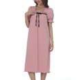 thumbnail image 1 of Antinious Womens Fashion Nightdress Short Sleeve Solid Sleepwear Dress,Holiday!Nightgowns for Women,Women Pajama Dress,Pink,L, 1 of 5