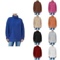 thumbnail image 1 of Antinious Womens High Neck Plus Size Tops Long Sleeve Solid Knit Pullover Sweater,Winter Sweatshirt for Women,Going Out Tops for Women,Khaki,XXXL, 1 of 5