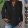 thumbnail image 1 of Antinious Womens Long Sleeve V Neck Solid Casual Button Down Top,Sweatshirt for Women,Going Out Tops for Women,Purple,XXL, 1 of 5