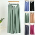 thumbnail image 1 of Antinious Womens Pajama Pants Solid Satin Wide Leg High Waisted With Pockets,Winter Pants for Women,Pajama Pants Women,Green,M, 1 of 3