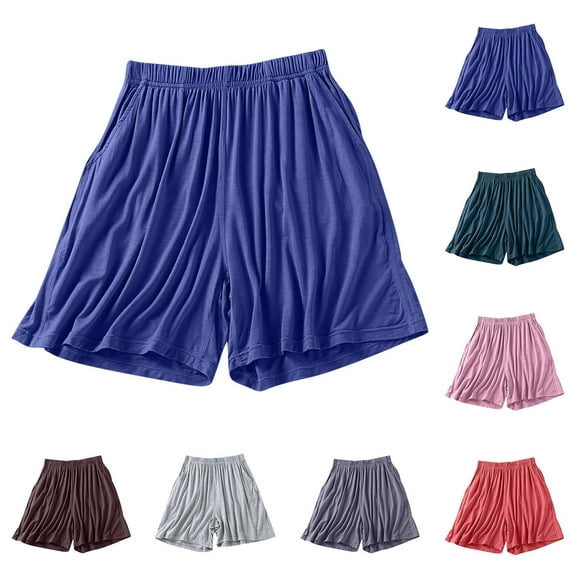 Antinious Womens Solid Short Loose Casual Home Pajamas Pants,L,