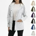 thumbnail image 1 of Antinious Womens Plus Size Hooded Zipper Jacket Solid Fleece Coat with Button Pockets Waterproof Jacket,Warm Trench Coat,Casual Winter Coats for Women,Beige,S, 1 of 5