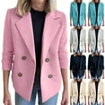 thumbnail image 1 of Antinious Womens Plus Size Blazer Women Notch Lapel Short Coat,Warm Trench Coat,Casual Winter Coats for Women,Pink,XXXXL, 1 of 5