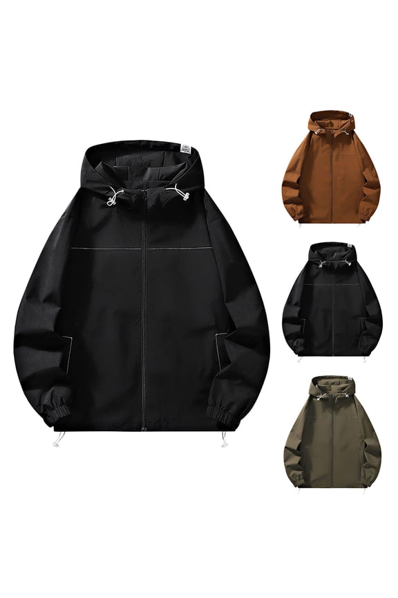 Womens Rain Jacket Waterproof Lightweight Detachable Hood Outdoor Recreation Coat,Warm Trench Coat,Casual Winter Coats for Women,Black,L