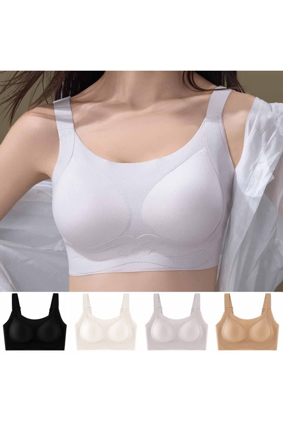Womens Seamless Wireless Back Support Breathable Supportive Adjustment Everyday Bra