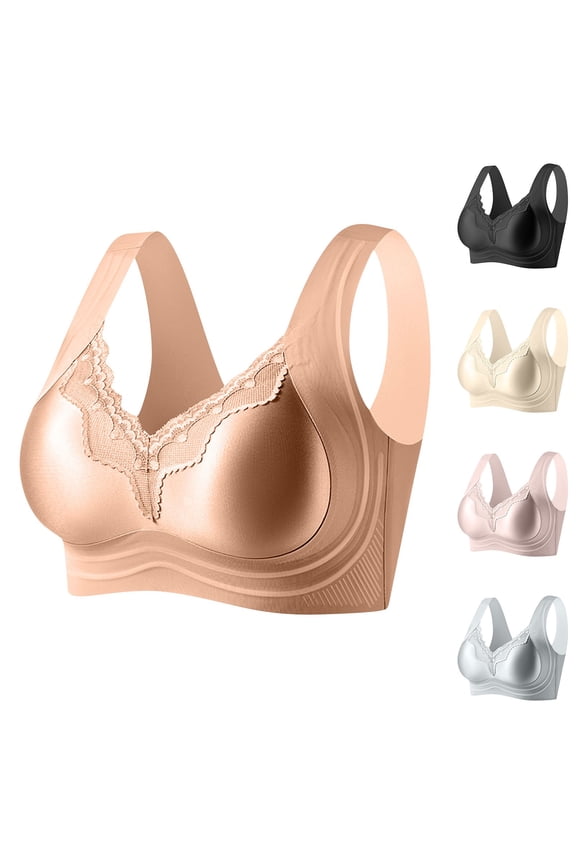 Womens Solid Breathable Comfortable Support Wear Plus Size Bra