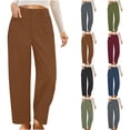 thumbnail image 1 of Antinious Womens Solid Casual Corduroy High Waisted Flare Wide Leg Travel Pants,Fall Winter Trousers Pants for Women,Women Sweatpants,XL,, 1 of 5