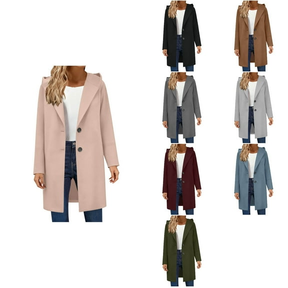 Antinious Womens Solid Elegant Long Sleeve Open Front Knitted Sweater Coat Casual Lapel Warm Overcoat,Trench Coat Women,Jackets for Women Trendy,Khaki,S