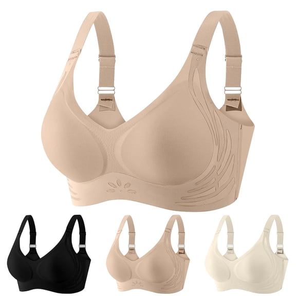 Antinious Womens Solid Foam Padding Wireless Soft Support Fixed Padding Comfortable Bra