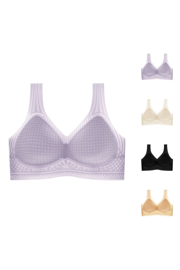 Womens Solid Integrated Padding Tank Style Seamless Wireless Bra