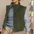 thumbnail image 1 of Antinious Womens Solid Quilted Lapel Collar Elastic Hem Waistcoat,Jackets for Women Trendy,Casual Winter Coats for Women,Khaki,M, 1 of 5
