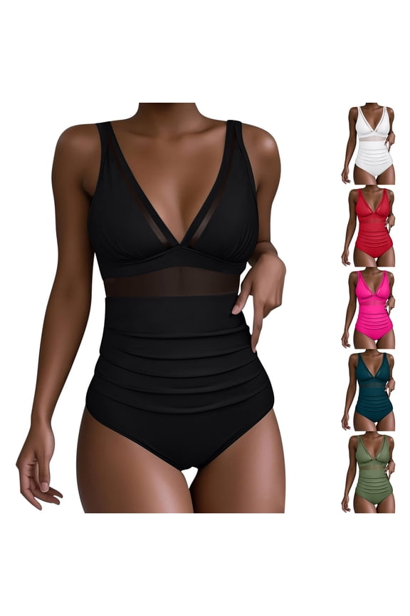 Womens Solid Trendy Matching Tight Fitting and Gathering Sleeveless Slim Bikinis Tops